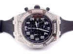 Replica Audemars Piguet Royal Oak Offshore Diamond Watch - Black Dial Rubber Strap